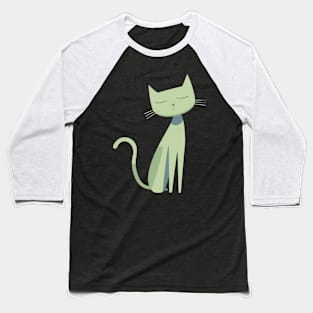 Mid Century Modern CAT Playful Prints Baseball T-Shirt